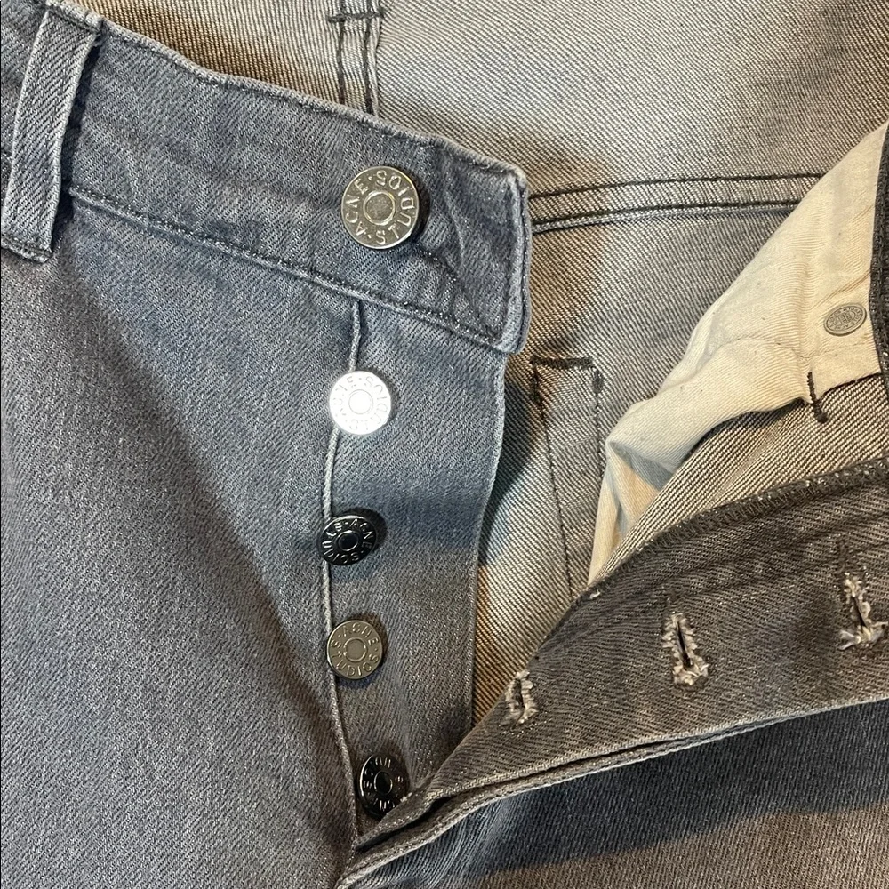 ACNE STUDIOS GRAY BUTTON FLY ROC CRAB DENIM JEANS 36/34